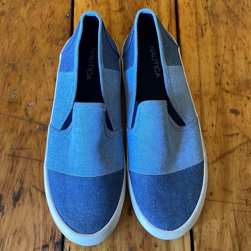NAUTICA SUMMER CANVAS SLIP ON WOMENS SIZE 7 DENIM BLUE - Picture 3 of 6